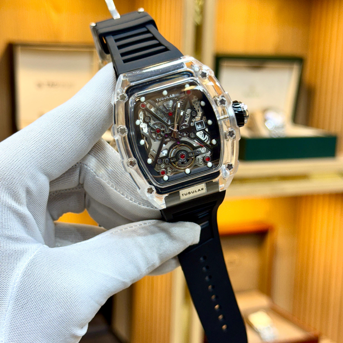 TUBULAR (orignal)
Quartz movement
